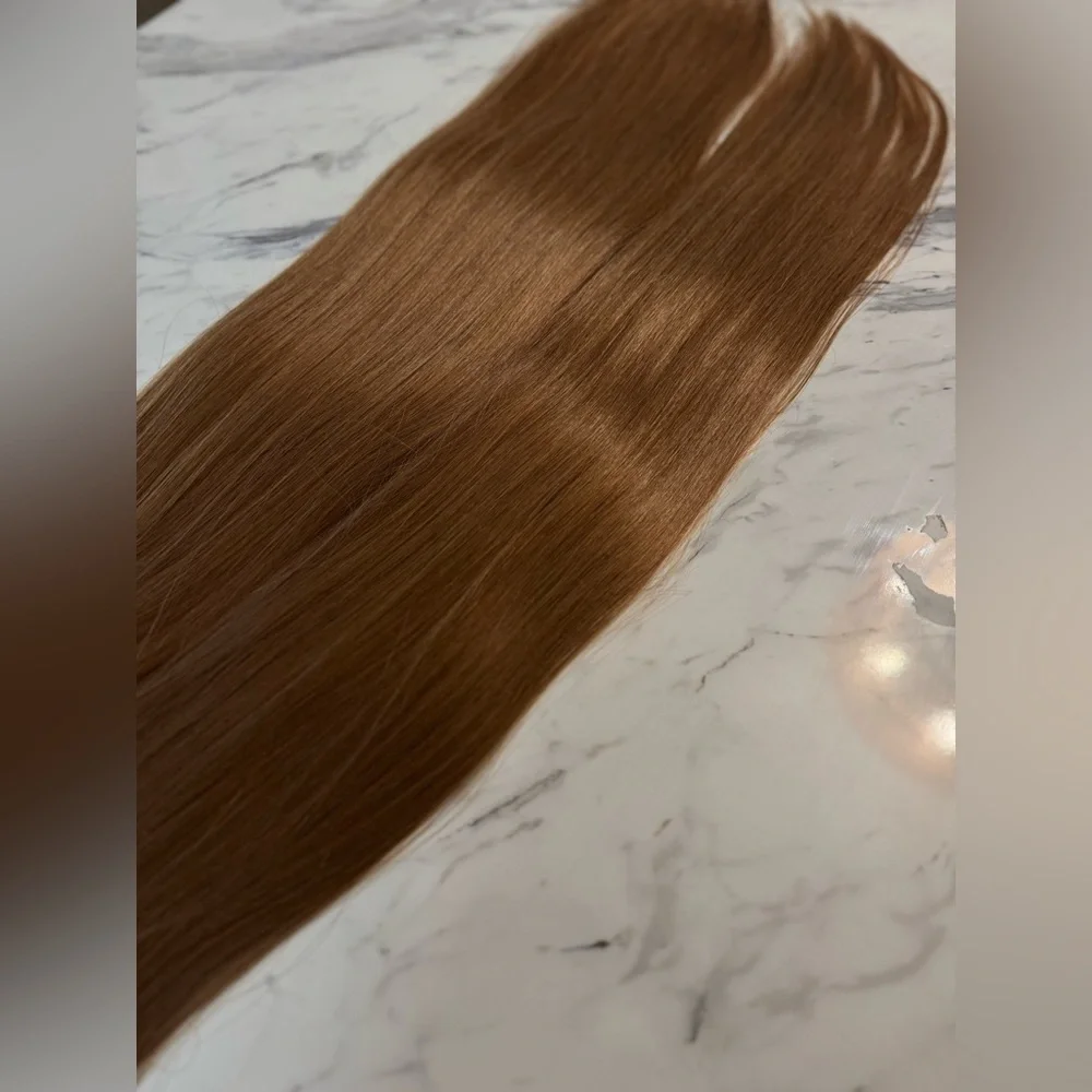 28” Honey Blonde Human Hair Imitation Weft Extensions – Long Straight